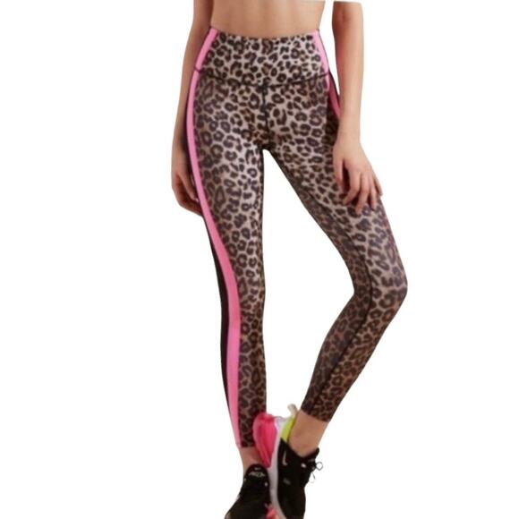 Veronica Beard x Bandier Leggings Leopard Hot Pink Small - Picture 2 of 6